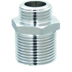 Casquilho Ligação Red. Macho/Macho Cromado