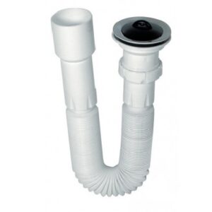 Sifão Flexível Alongável PVC c/ Válvula