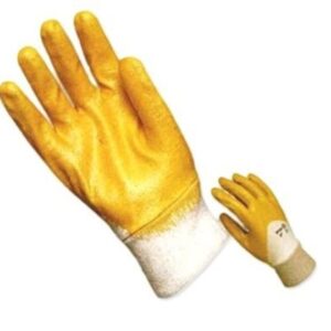 Luva Nitrilo Amarela Punho Malha