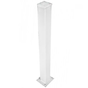 Poste Quadrado 60 c/Base Metal Branco