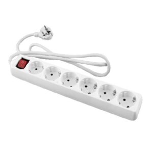 Ficha Elétrica c/Cabo 6 Tomadas c/ Interrupetor