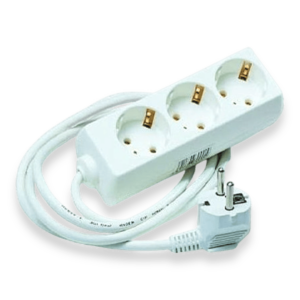 Ficha Elétrica c/Cabo 3 Tomadas s/Interrupetor
