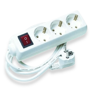 Ficha Elétrica c/Cabo 3 Tomadas c/ Interrupetor