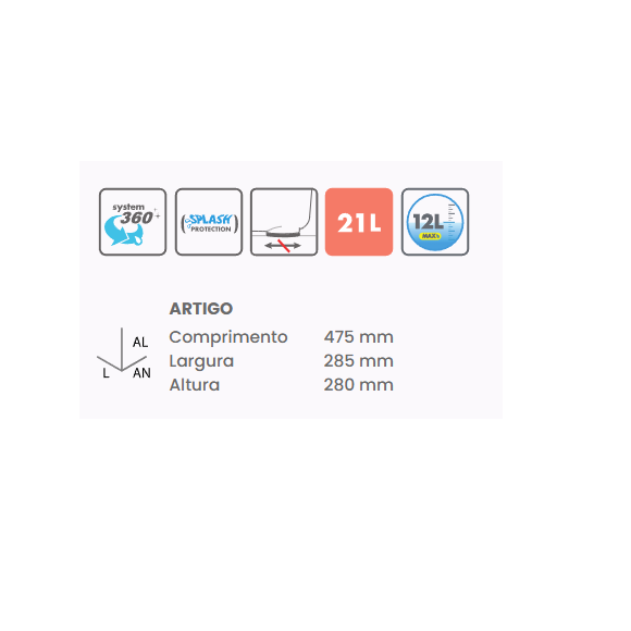 Balde c/ Escorredor Twister Cinzento Tatay - Image 3